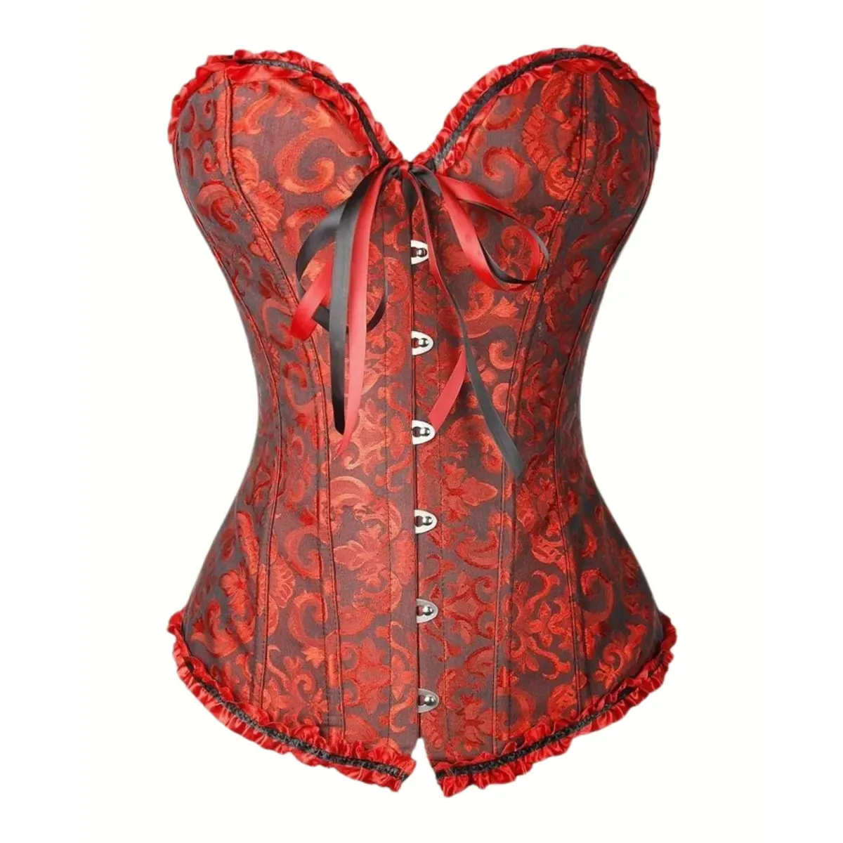 CORSET PRINCESA ROJO NEGRO-S